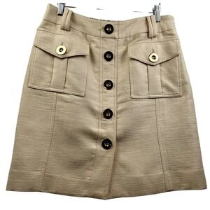 Etcetera‎ Skirt Womens Size 8 Mini Polished Neutrals Light Academia Light Beige